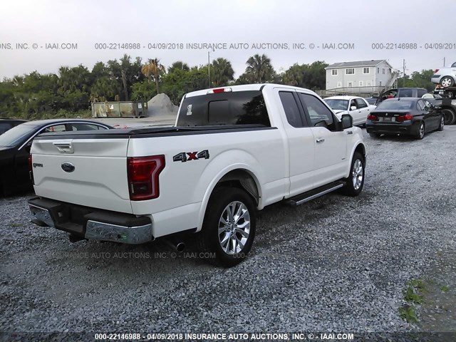 1FTFX1EG2FFA74589 - 2015 FORD F150 SUPER CAB WHITE photo 4