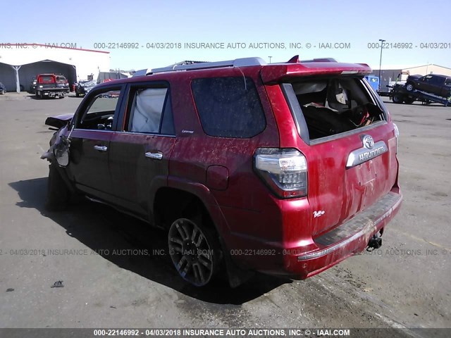 JTEBU5JR0F5204618 - 2015 TOYOTA 4RUNNER SR5/LIMITED/TRAIL/TRD PRO RED photo 3