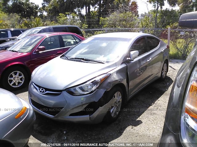 KMHDH4AE6FU451491 - 2015 HYUNDAI ELANTRA SE/SPORT/LIMITED SILVER photo 2