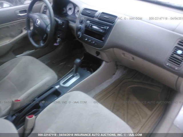 2HGES16522H531855 - 2002 HONDA CIVIC LX TAN photo 5