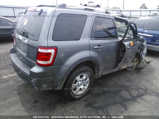 1FMCU0E72BKA03962 - 2011 FORD ESCAPE LIMITED GRAY photo 4