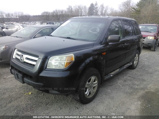 5FNYF28186B001434 - 2006 HONDA PILOT LX BLACK photo 2