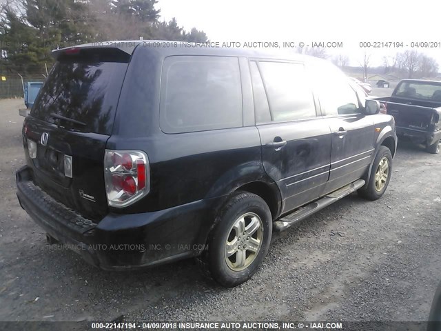 5FNYF28186B001434 - 2006 HONDA PILOT LX BLACK photo 4