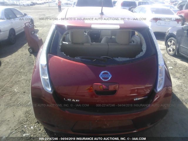 JN1AZ0CP7CT016706 - 2012 NISSAN LEAF SV/SL RED photo 6