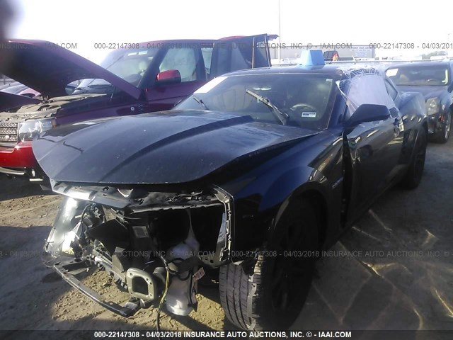 2G1FA1E32E9303206 - 2014 CHEVROLET CAMARO LS BLACK photo 2