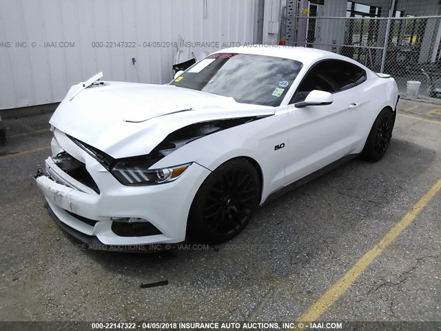 1FA6P8CF9H5212453 - 2017 FORD MUSTANG GT WHITE photo 2