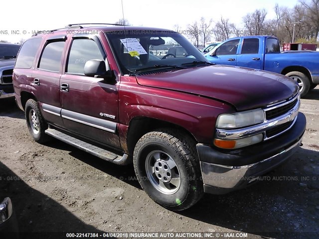 1GNEC13T62J232390 - 2002 CHEVROLET TAHOE C1500 MAROON photo 1