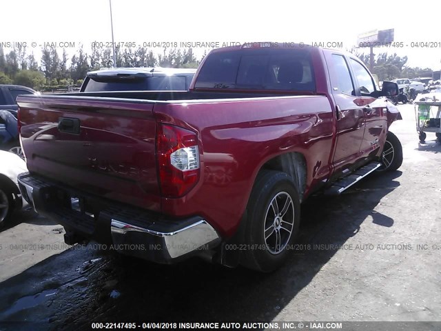 5TFRY5F19FX175697 - 2015 TOYOTA TUNDRA DOUBLE CAB SR/SR5 RED photo 4