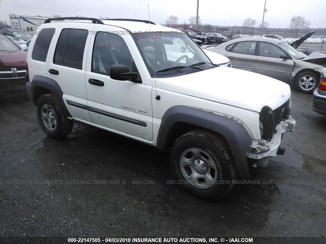 1J4GL48K12W277947 - 2002 JEEP LIBERTY SPORT WHITE photo 1