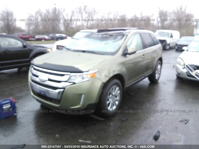 2FMDK4KC0CBA51619 - 2012 FORD EDGE LIMITED GREEN photo 2