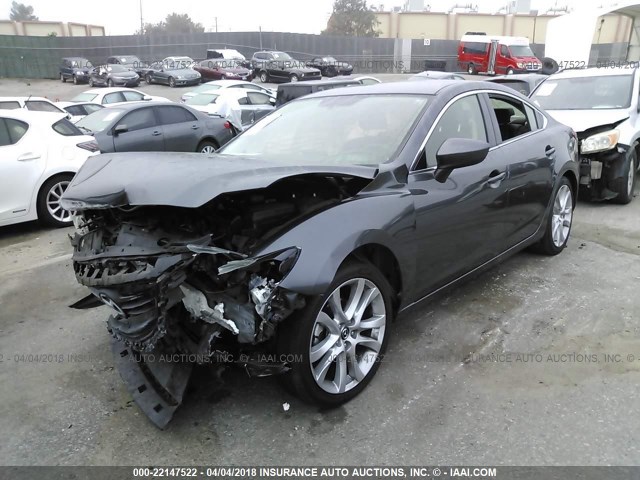 JM1GJ1V50G1465744 - 2016 MAZDA 6 TOURING GRAY photo 2