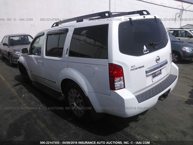 5N1BR1NB5AC614245 - 2010 NISSAN PATHFINDER LE WHITE photo 3