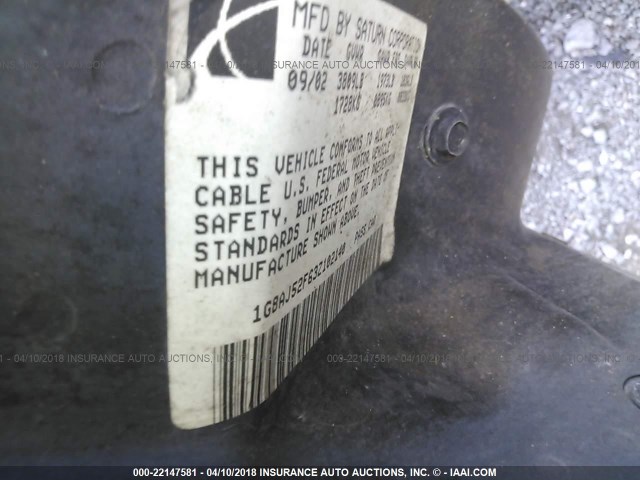 1G8AJ52F63Z102140 - 2003 SATURN ION LEVEL 2 RED photo 9