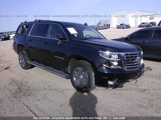 1GNSKHKC1GR480992 - 2016 CHEVROLET SUBURBAN K1500 LT BLACK photo 1