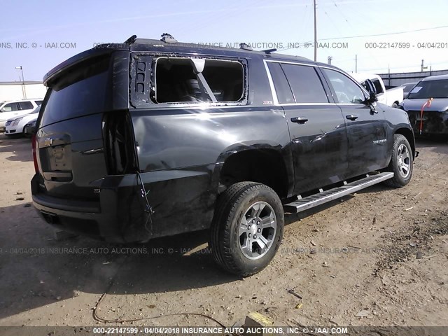 1GNSKHKC1GR480992 - 2016 CHEVROLET SUBURBAN K1500 LT BLACK photo 4