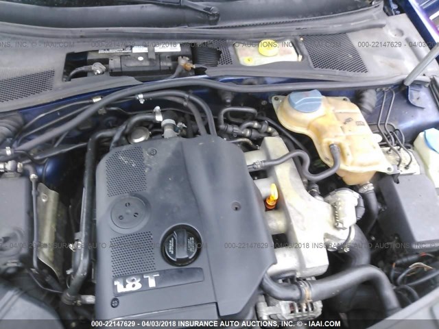 WVWVD63B22E028740 - 2002 VOLKSWAGEN PASSAT GLS BLUE photo 10