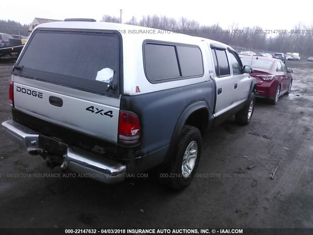 1B7GG2AN11S224156 - 2001 DODGE DAKOTA QUAD SILVER photo 4