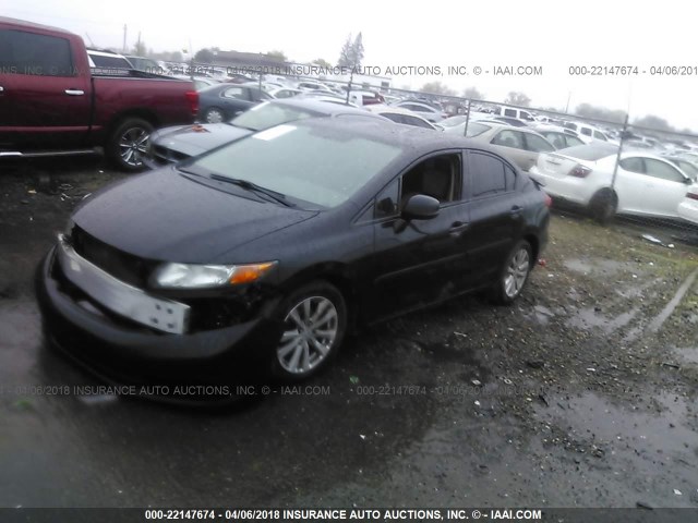 19XFB2F93CE337733 - 2012 HONDA CIVIC EXL BLACK photo 2
