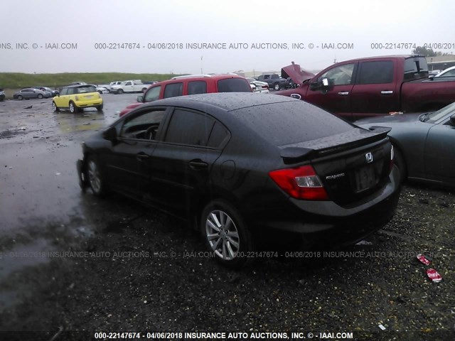19XFB2F93CE337733 - 2012 HONDA CIVIC EXL BLACK photo 3