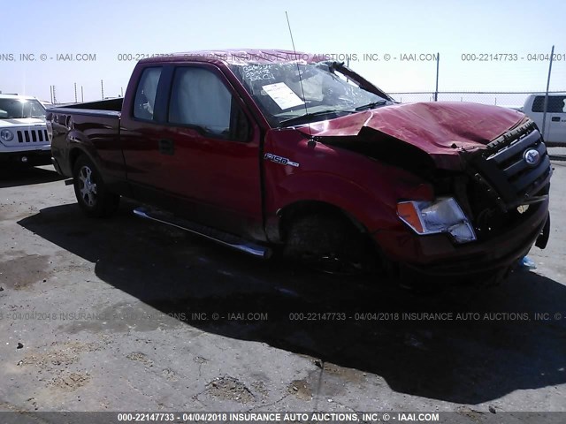 1FTRX12W99FB11845 - 2009 FORD F150 SUPER CAB RED photo 1