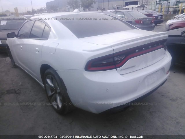 2C3CDXCT9FH889485 - 2015 DODGE CHARGER R/T WHITE photo 3