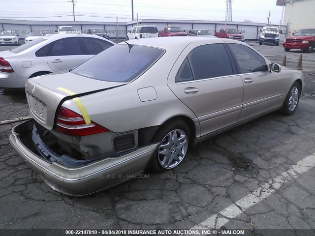 WDBNG70J12A225655 - 2002 MERCEDES-BENZ S 430 GOLD photo 4