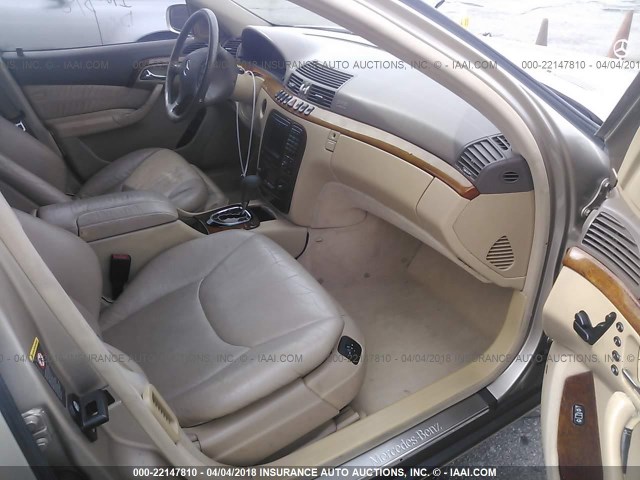 WDBNG70J12A225655 - 2002 MERCEDES-BENZ S 430 GOLD photo 5