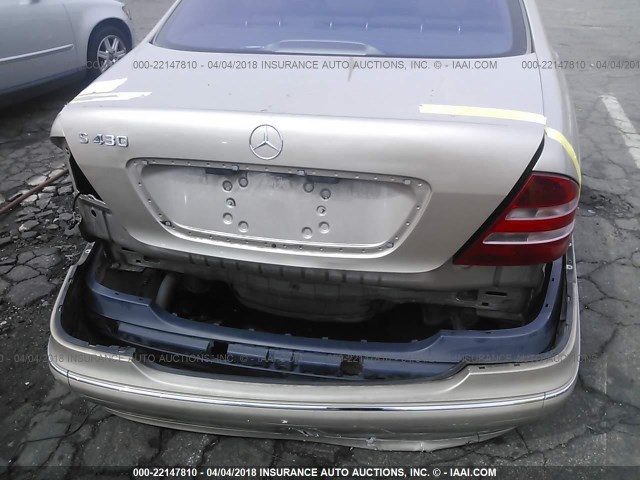 WDBNG70J12A225655 - 2002 MERCEDES-BENZ S 430 GOLD photo 6