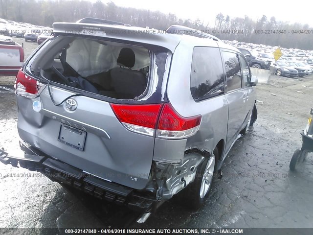 5TDKK3DCXCS243051 - 2012 TOYOTA SIENNA LE SILVER photo 4