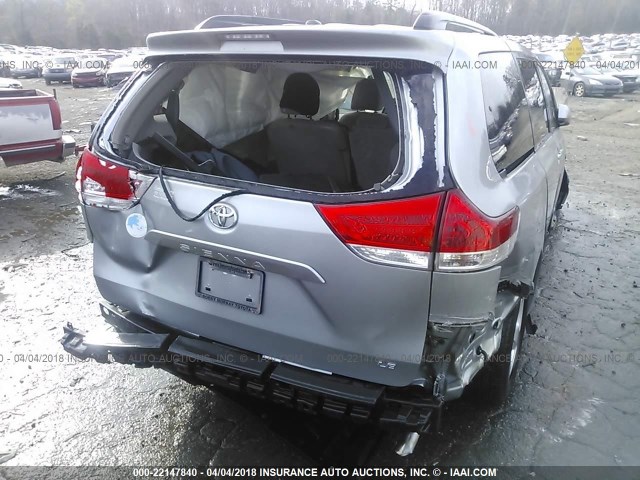 5TDKK3DCXCS243051 - 2012 TOYOTA SIENNA LE SILVER photo 6