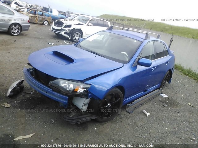 JF1GE76699G501631 - 2009 SUBARU IMPREZA WRX BLUE photo 2