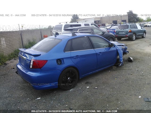 JF1GE76699G501631 - 2009 SUBARU IMPREZA WRX BLUE photo 4