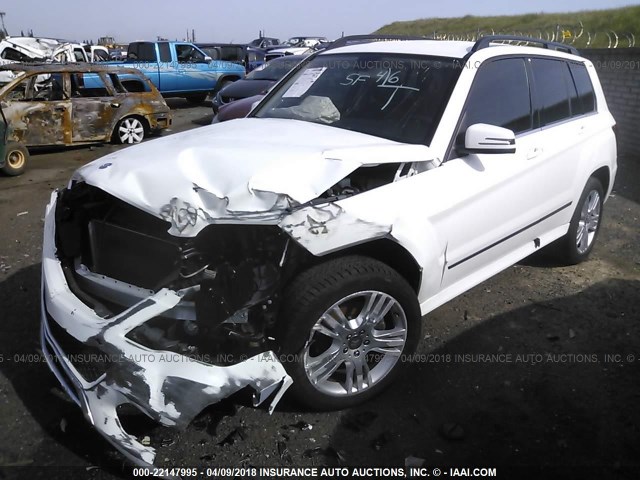 WDCGG8JBXEG331279 - 2014 MERCEDES-BENZ GLK 350 4MATIC WHITE photo 2