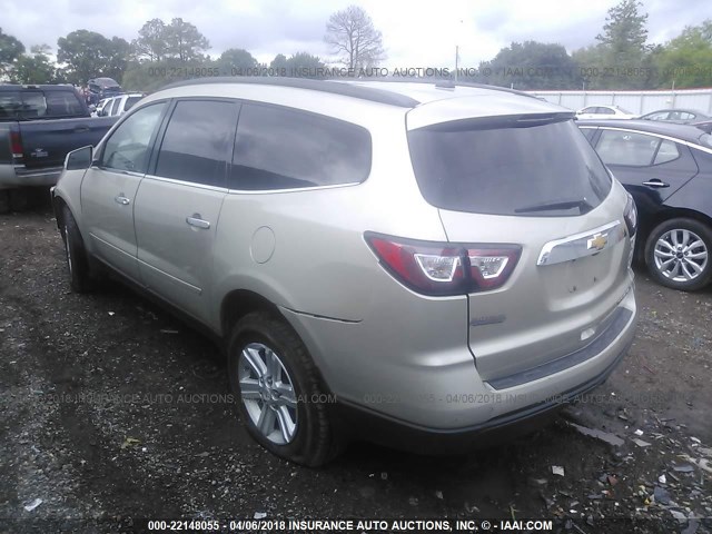 1GNKRGKD7DJ146331 - 2013 CHEVROLET TRAVERSE LT BEIGE photo 3