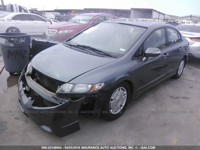 JHMFA36249S014064 - 2009 HONDA CIVIC HYBRID GRAY photo 2