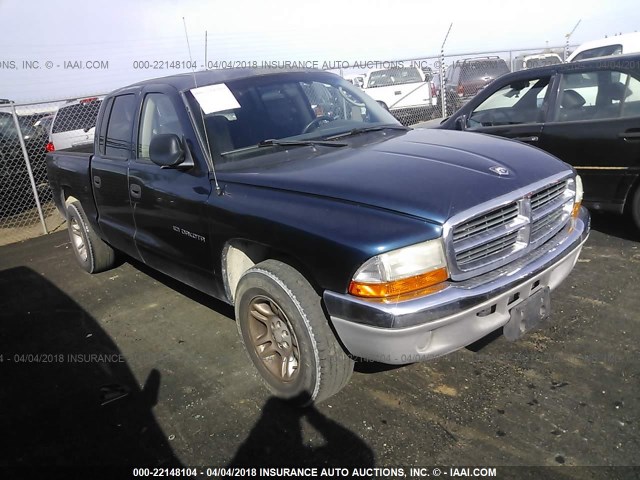 1B7HL2AN11S269047 - 2001 DODGE DAKOTA QUAD BLUE photo 1