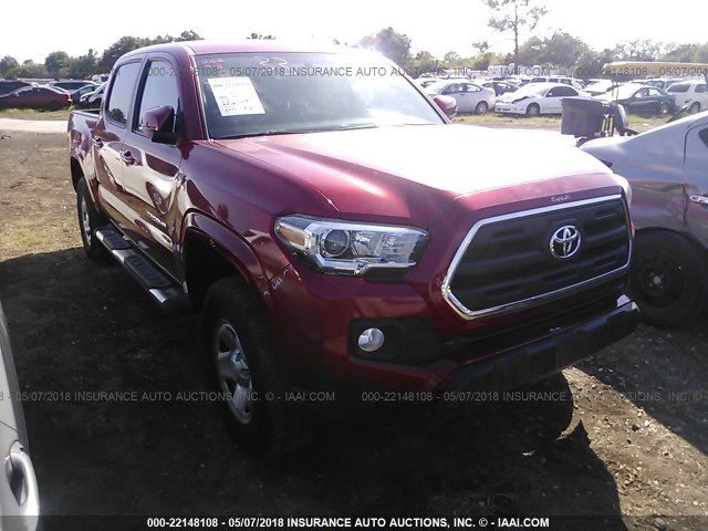 3TMAZ5CN1GM019212 - 2016 TOYOTA TACOMA DBL CAB/SR5/TRD SPORT/OR RED photo 1