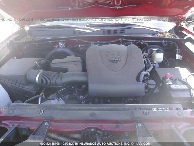 3TMAZ5CN1GM019212 - 2016 TOYOTA TACOMA DBL CAB/SR5/TRD SPORT/OR RED photo 10