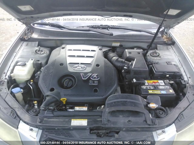 5NPEU46F96H142758 - 2006 HYUNDAI SONATA GLS/LX SILVER photo 10