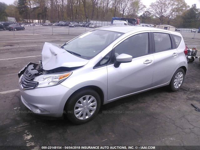 3N1CE2CP9FL417926 - 2015 NISSAN VERSA NOTE S/S PLUS/SV/SL/SR SILVER photo 2