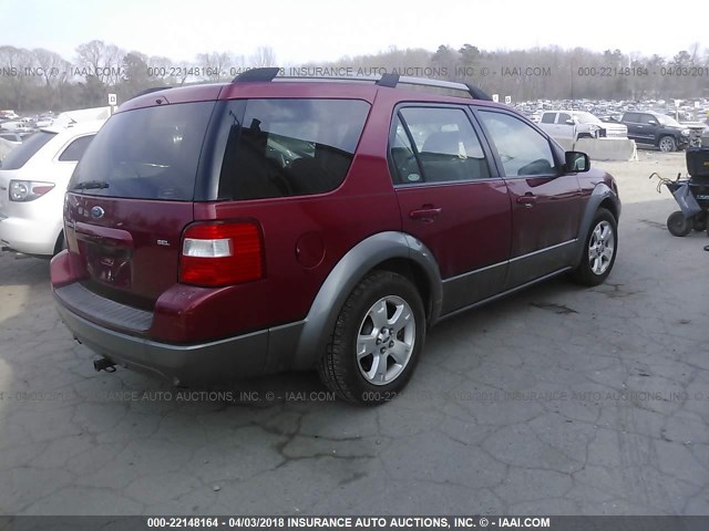 1FMDK02165GA01486 - 2005 FORD FREESTYLE SEL RED photo 4