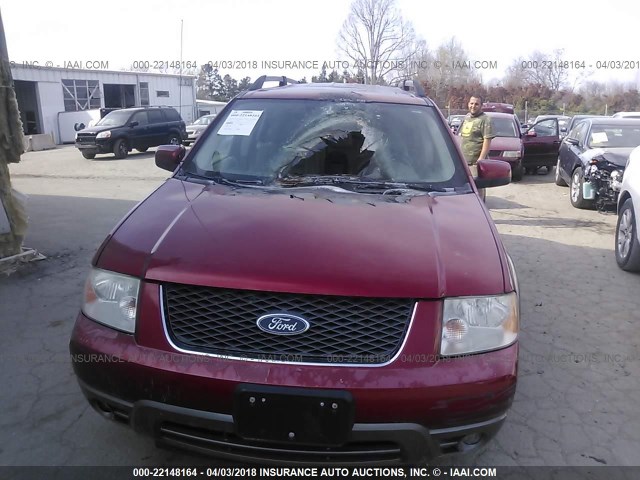 1FMDK02165GA01486 - 2005 FORD FREESTYLE SEL RED photo 6