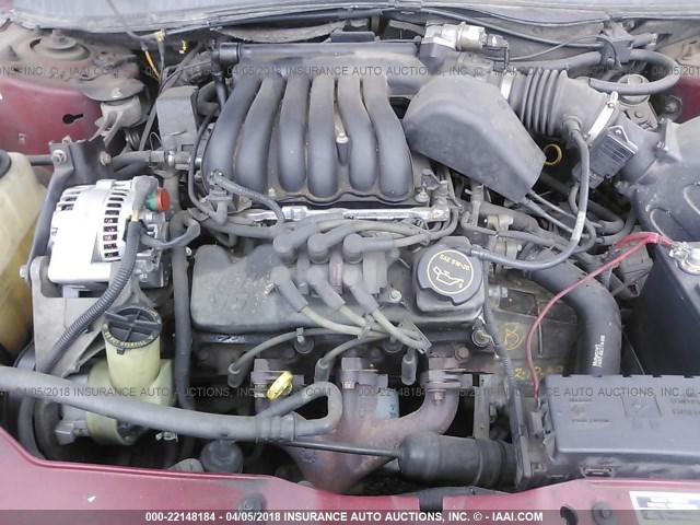 1FAHP55UX2A255779 - 2002 FORD TAURUS SES MAROON photo 10