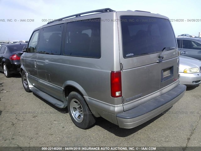 1GKDM19W31B513949 - 2001 GMC SAFARI XT GRAY photo 3