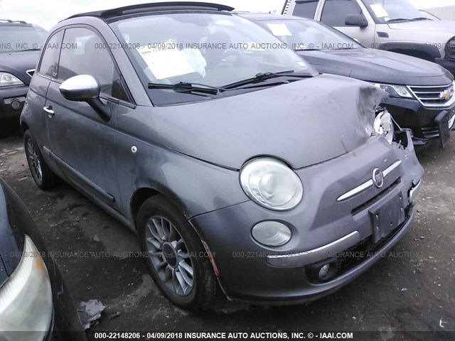 3C3CFFER0CT118776 - 2012 FIAT 500 LOUNGE GRAY photo 1