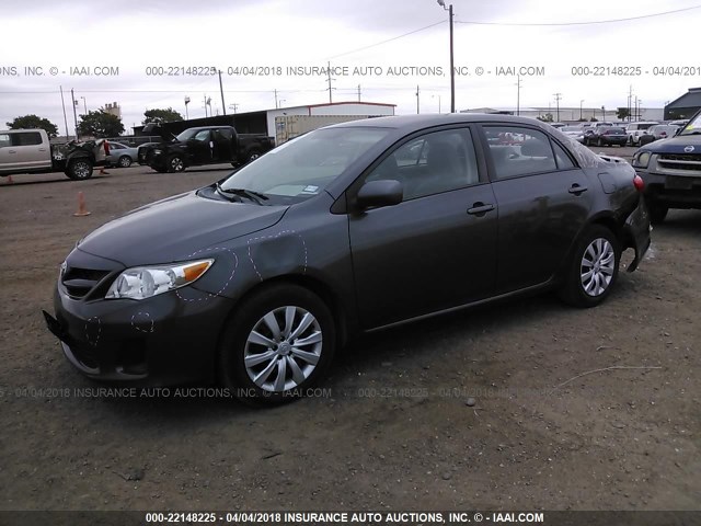 2T1BU4EE5CC854971 - 2012 TOYOTA COROLLA S/LE GRAY photo 2