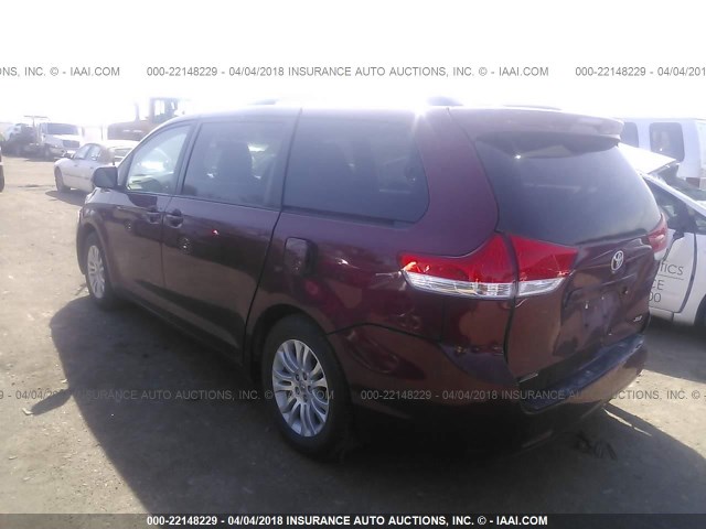 5TDYK3DC3ES464035 - 2014 TOYOTA SIENNA XLE/LIMITED RED photo 3