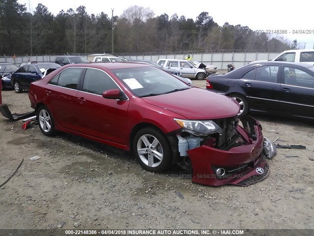 4T1BF1FK4EU816551 - 2014 TOYOTA CAMRY L/SE/LE/XLE RED photo 1