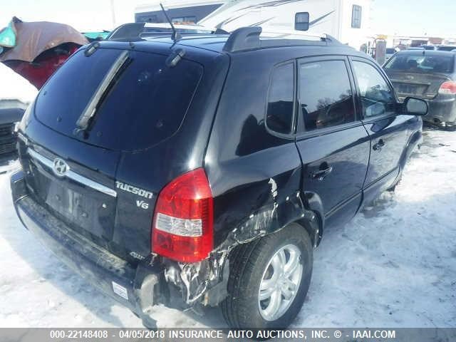 KM8JN72D76U334375 - 2006 HYUNDAI TUCSON GLS/LIMITED BLACK photo 4