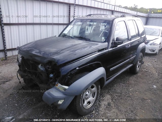 1J4GK48K36W105881 - 2006 JEEP LIBERTY SPORT BLACK photo 2